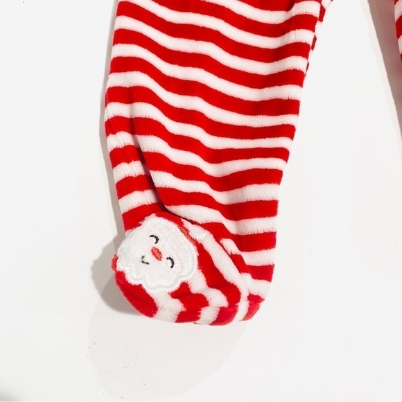 NWOT Koala Kids Newborn/Infant Striped Christmas Santa Footie Pants - Picture 2 of 5